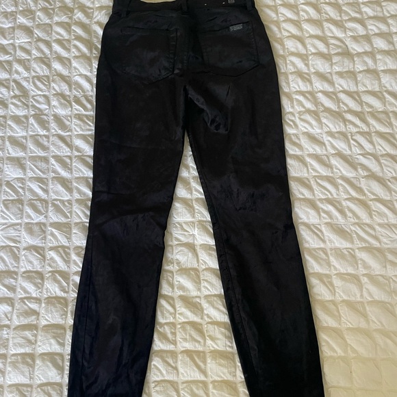 7 For All Mankind High Rise Black Velvet Pants - Picture 8 of 12